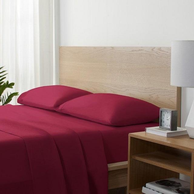 Serta Supersoft Washed Cooling Sheet Set - King - Maroon