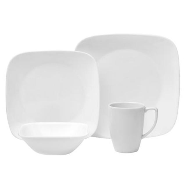 Corelle®Square™ Pure White 16-pc Dinnerware Set