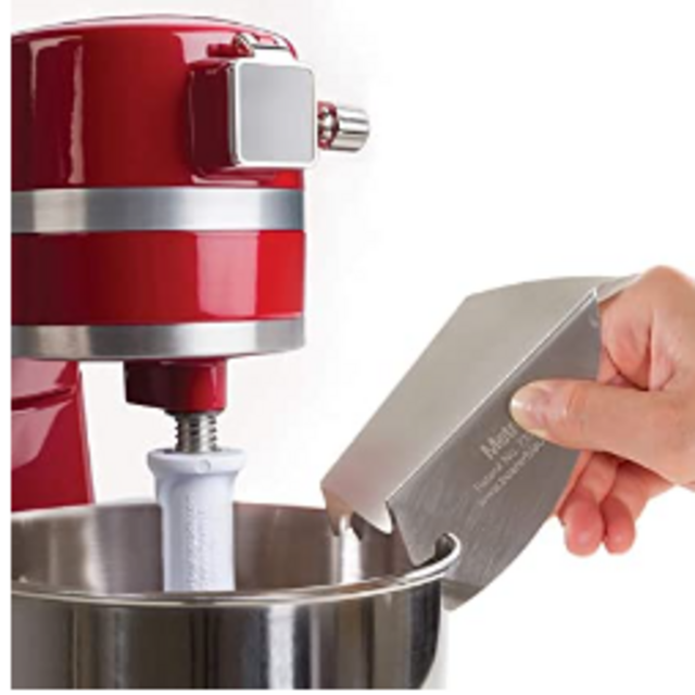New Metro Design PC-10 Pouring Chute Compatible with KitchenAid Stand Mixer with Stainless Steel Bowl, Silver