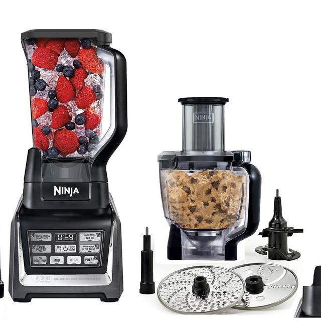 Nutri Ninja Mega 1500 Watts Kitchen System, Blending and Food Processing, 1 Base 2 Functions Auto-iQ Technology