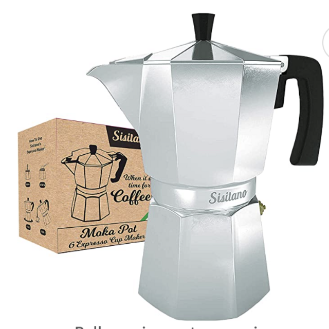 Espresso Maker, Sisitano 9oz Moka Pot 6 expresso cups, Greca Coffee Maker, Cafetera Cuban Coffee Maker, Percolator Coffee Pot, Electric/Gas Stovetop Espresso Maker inspired by Italian Coffee Makers