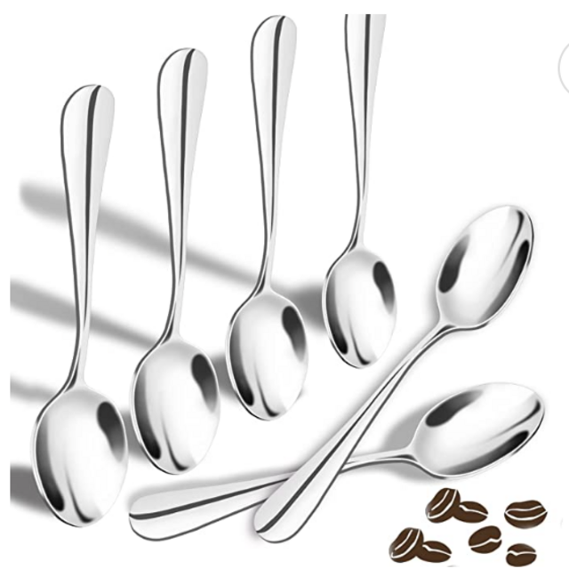 SONGZIMING Demitasse Espresso Spoons, Mini Coffee Spoon, 18/10 Stainless Steel Small Spoons for Dessert, Tea,Set of 6