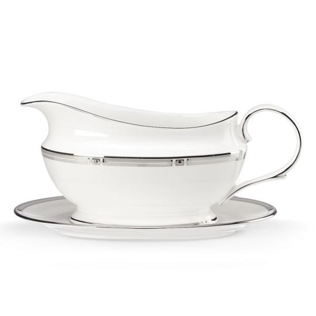 Westerly Platinum Sauce Boat & Stand by Lenox