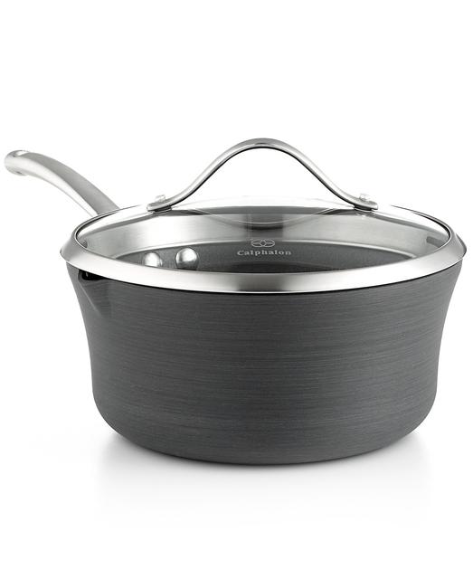 Calphalon Contemporary Nonstick 3.5 Qt. Pour and Strain Covered Saucepan