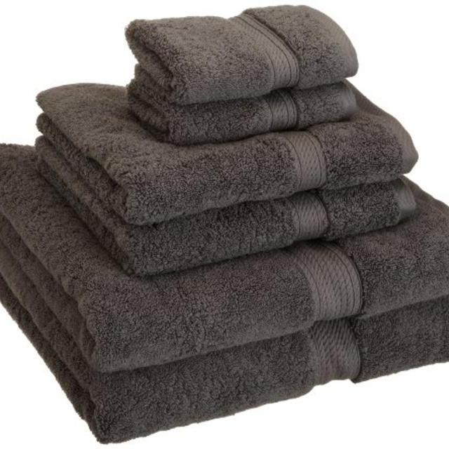 Superior 900 Gram Egyptian Cotton 6-Piece Towel Set, Charcoal