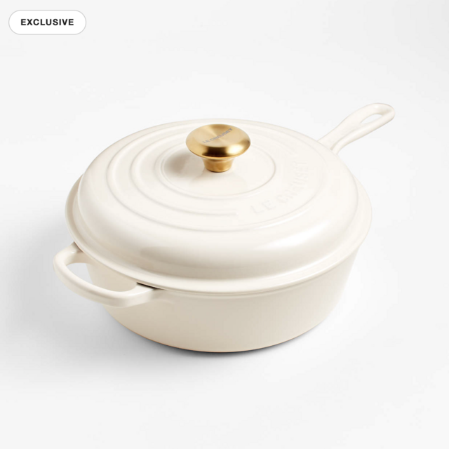 Crate and Barrel Le Creuset ® 3.75-Qt. Cream Signature Cassadou