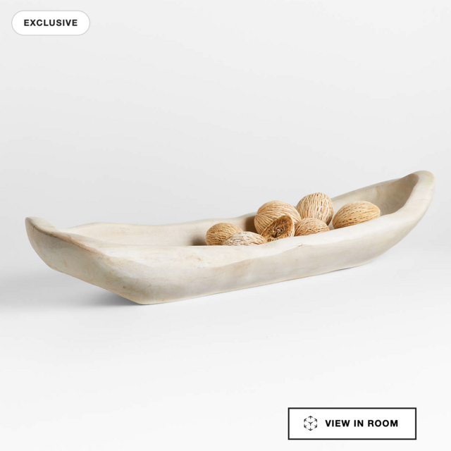 Crate and Barrel Cosimo Oversized Teak Wood Centerpiece Bowl