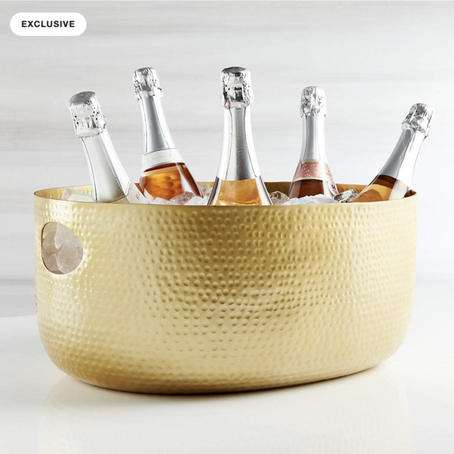 Crate and Barrel Bash Gold Beverage Tub