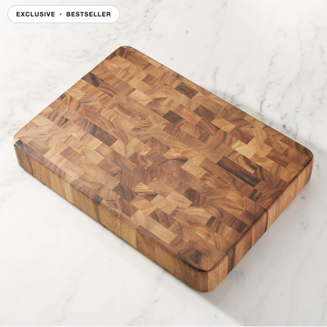 Crate and Barrel Rectangular End Grain Cutting Board