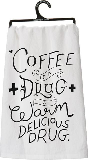 Primitives by Kathy Coffee is Tea Towel, 28-Inch by 28-Inch