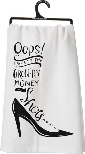 Primitives by Kathy Shoes Tea Towel, 28-Inch by 28-Inch