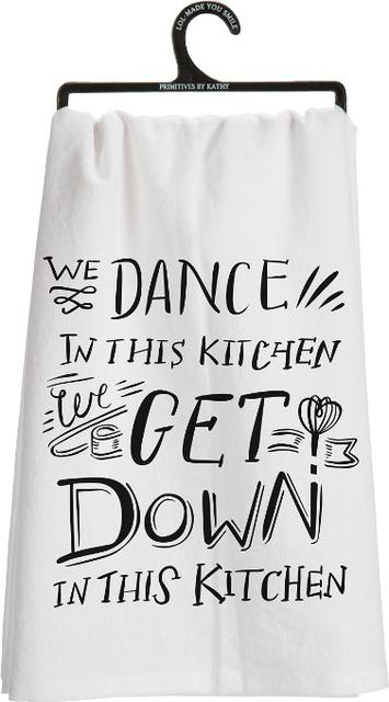 Primitives by Kathy We Dance Tea Towel, 28-Inch by 28-Inch