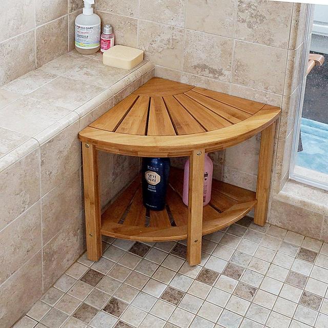 WELLAND Corner Bamboo Shower Bench