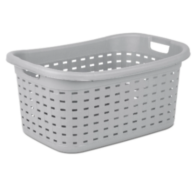 Gray Weave Laundry Basket