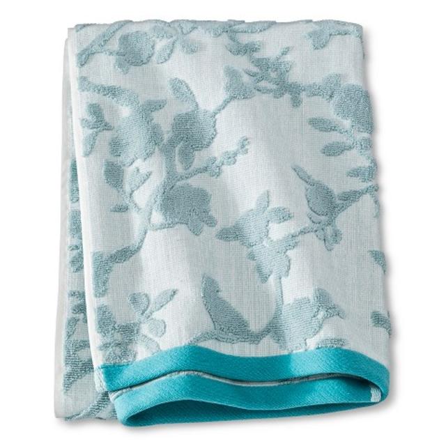 Threshold Bath Towel Blue Textured Floral product details page