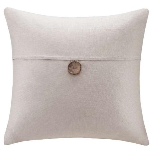 Linen 1 Button Throw Pillow product details page