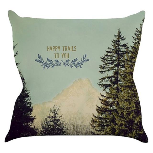 Robin Dickinson "Happy Trails" Throw Pillow product details page