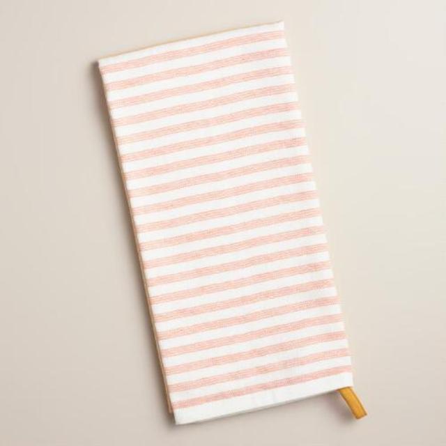 Yellow and Rust Striped Kitchen Towel