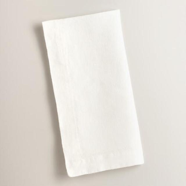 Ivory 100% Linen Napkins Set of 4