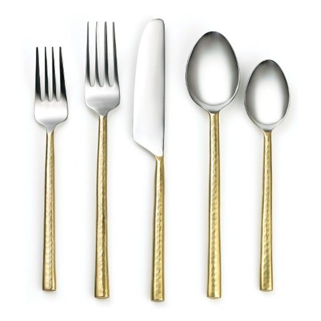 Cambridge Priya Brass Mirror 20 Piece Flatware Set product details page