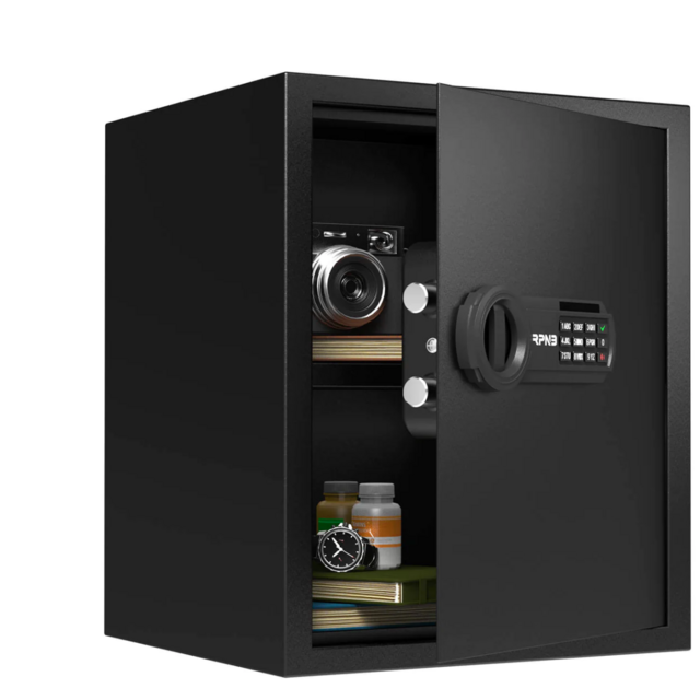 Home Storage Safe with Two Security Live Bolts, Small Jewelry Safe, 1.5 Cubic Feet, RPNB RP42ESA