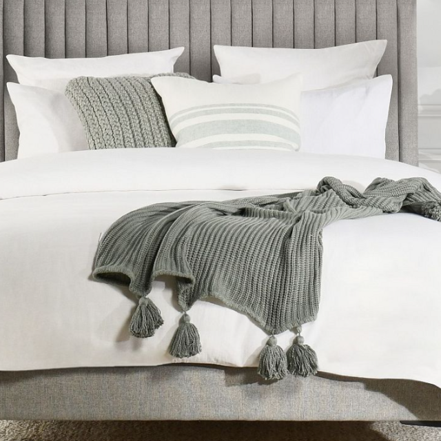 Caprina Linen Cashmere Duvet Cover (King) (White)