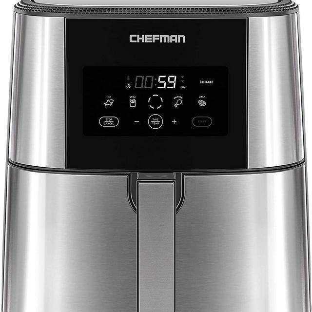 Chefman TurboFry Air Fryer, XL 8-Qt Capacity for Family Cooking, BPA-Free w/Dishwasher Safe Basket, Nonstick Square Stainless Steel Airfryer w/One-Touch Presets, Use Less Oil for Healthy Rapid Frying