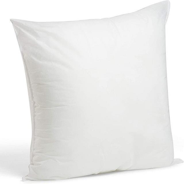 Hypoallergenic Stuffer Pillow Insert Sham Square Form Polyester, 18" x 18", White