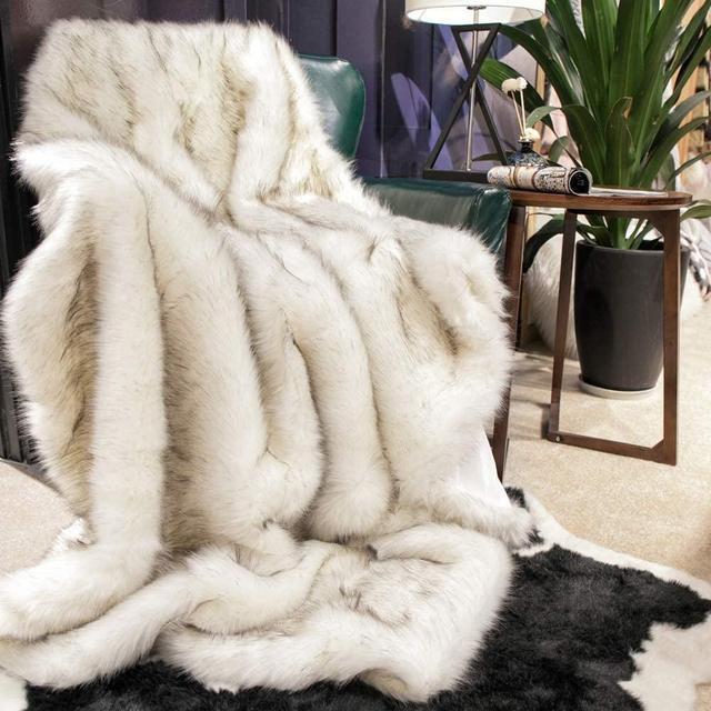 BATTILO HOME 60 x 80 Inches Home Decorative Faux Fur Throw Blanket