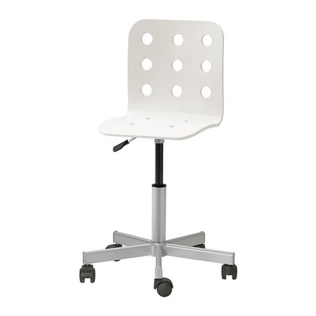 JULES Junior desk chair, white, silver color