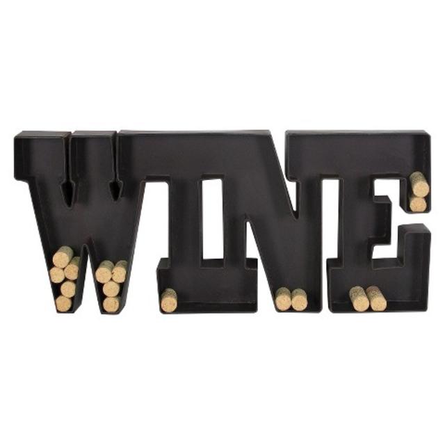 Metal Wall Wine Cork Holder - Black