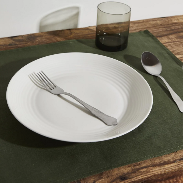 Olive 100% French Flax Linen Placemats (Set of Four)