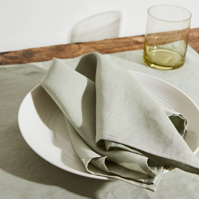 Sage 100% French Flax Linen Napkins (Set of Four)