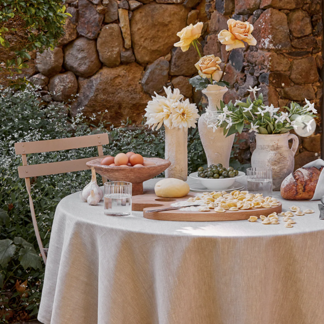 Oatmeal 100% French Flax Linen Tablecloth Large