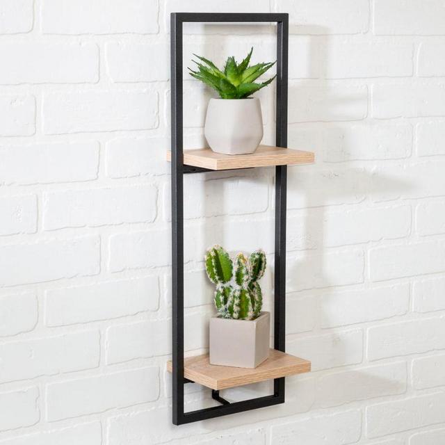2-Tier Vertical Floating Wall Shelf