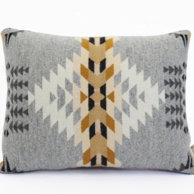 Geometric Wool Pillow // Echo Grey / cream / camel / ochre /