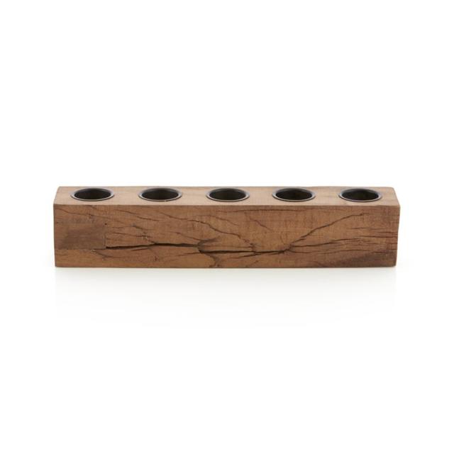 Woodsy Wood Tea Light Centerpiece Candle Holder