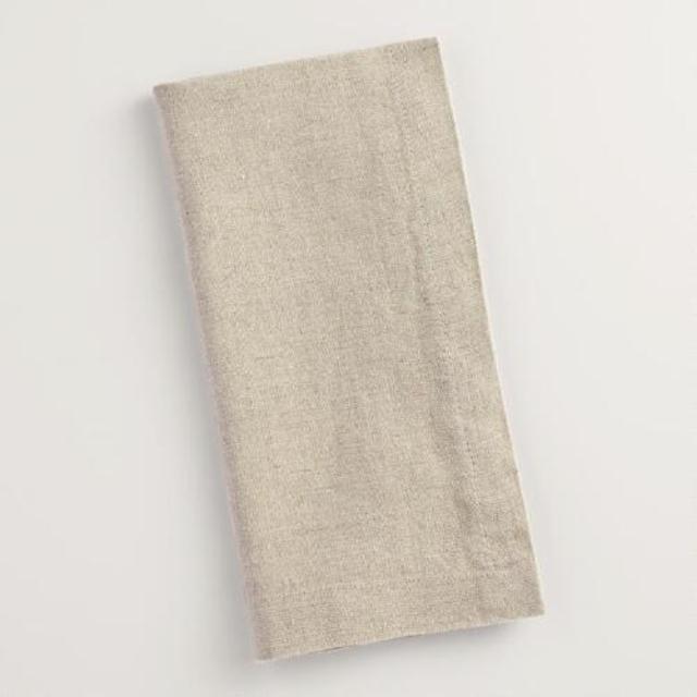 Natural 100% Linen Napkins Set of 4