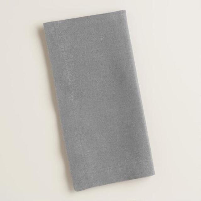 Gray 100% Linen Napkins Set of 4