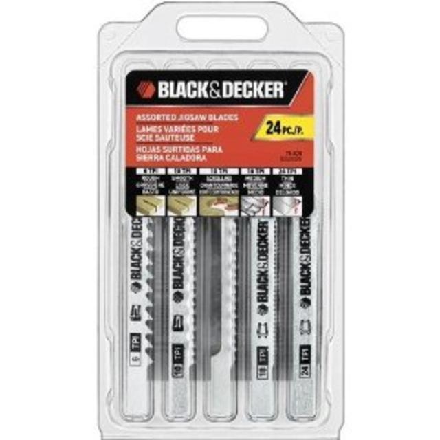 Black & Decker 75-626 Assorted Jigsaw Blades Set, Wood and Metal, 24-Pack