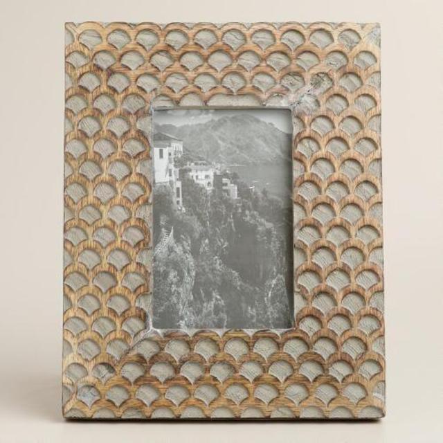 Gray Fish Scale Wood Frame