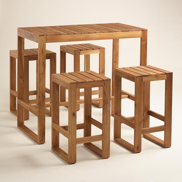 Wood Praiano Outdoor Bar Table