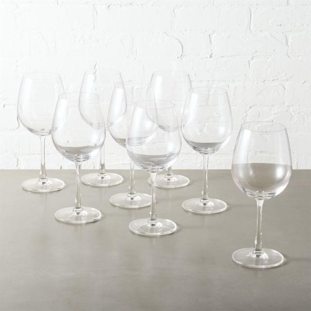 set of 8 fulton red wine glasses