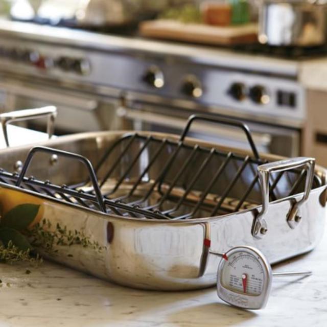 All-Clad Stainless-Steel Roasters with Rack & Thermometer
