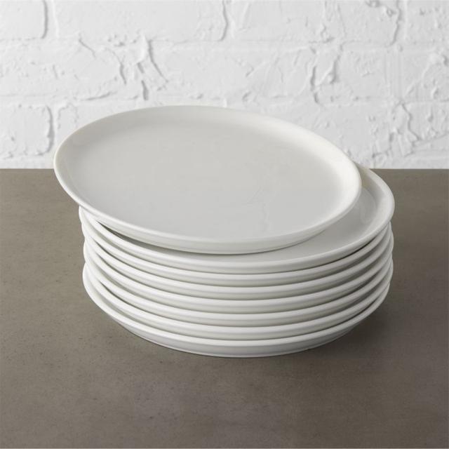 set of 8 contact white salad plates