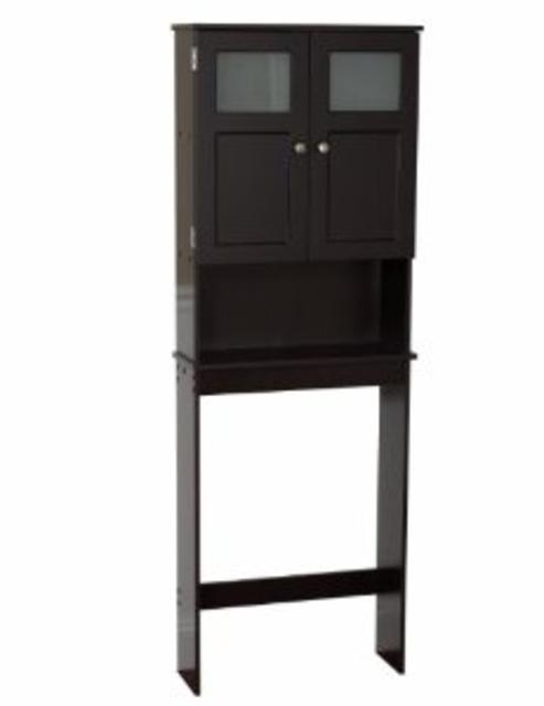 Zenna Home 9820CHBB, Bathroom Spacesaver, Espresso/Frosted Glass