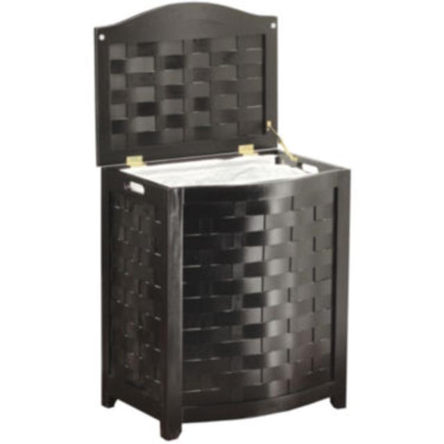 Oceanstar® Bowed-Front Veneer Hamper (mahogany)