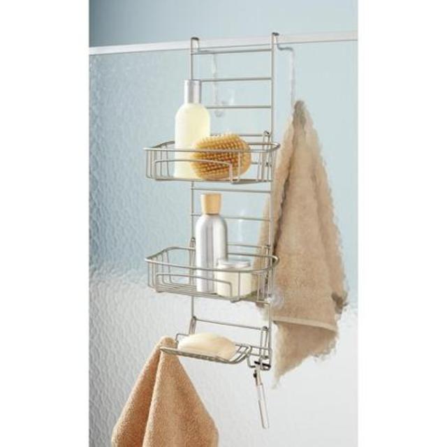 Hawthorne Place Shower Door Caddy, Satin Nickel
