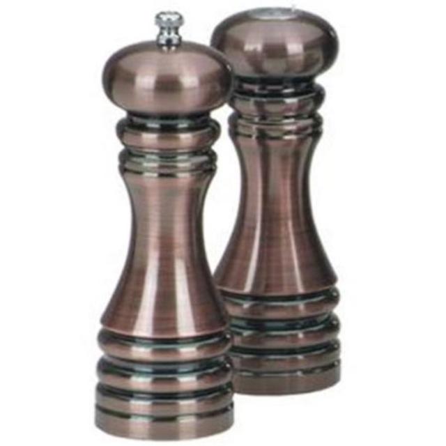 Chef Specialties - 90070 - 7 Inch - Burnished Pepper Mill And Salt Shaker Set
