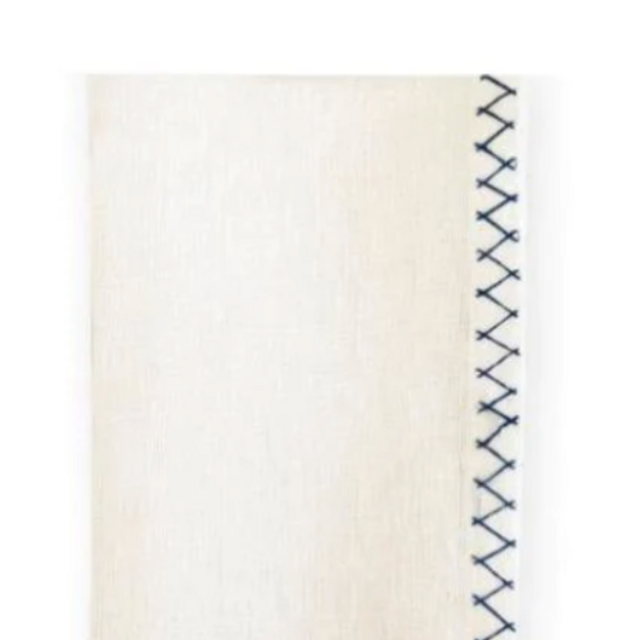 Napkins - Cream with Navy